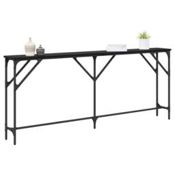Berkfield Home Sturdy Console Table Black Oak 180x23x75 cm Engineered Wood - Size: 180 x 23 x 75 cm