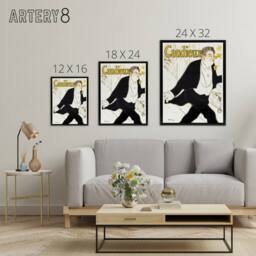 "Artery8 Caudieux Artist Portrait Framed Canvas Wall Art Print Toulouse Lautrec in White - Size: W12"" x H16""" - thumbnail 4