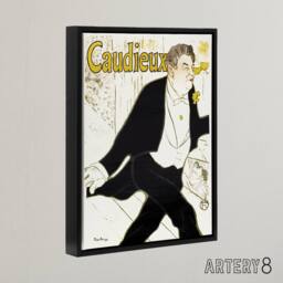 "Artery8 Caudieux Artist Portrait Framed Canvas Wall Art Print Toulouse Lautrec in White - Size: W12"" x H16""" - thumbnail 2