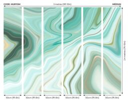 Origin Murals Marbled Ink Wall Mural in Emerald - Size: W300 cm x H240 cm - thumbnail 3