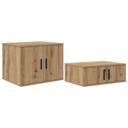 Berkfield Home Artisan Oak Storage Cabinet - 118x41x40 cm, Made from Engineered Wood in Brown - Size: 118 x 41 x 40 cm - thumbnail 2