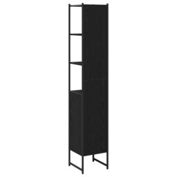 Berkfield Home Bathroom Cabinet Black Oak 33x33x185, 5 cm Engineered Wood - thumbnail 8