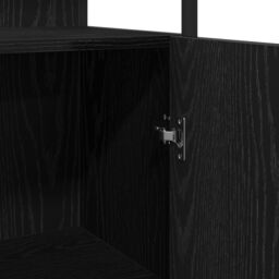 Berkfield Home Bathroom Cabinet Black Oak 33x33x185, 5 cm Engineered Wood - thumbnail 9