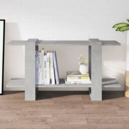 Berkfield Home Book Cabinet Concrete Grey 100x30x51cm Engineered Wood - Size: 100 x 30 x 51 cm - thumbnail 2