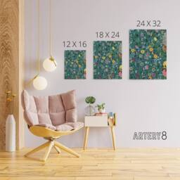 "Artery8 Owen Jones Colourful Chinese Botanical Pattern Canvas Wall Art Print - Size: W12"" x H16""" - thumbnail 4