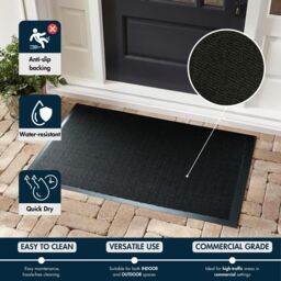 Desire Rugs Non Slip Dirt Trapper Rubber Edged PVC Barrier Door Entrance Mats in Charcoal - Size: 80 cm x 140 cm - thumbnail 7