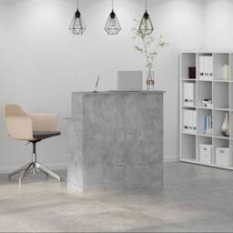 Berkfield Home Reception Desk Concrete Grey 100x50x103.5 cm Engineered Wood - thumbnail 1