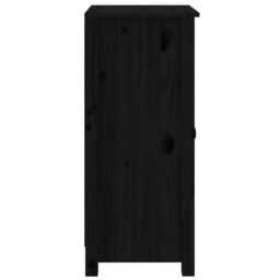 Berkfield Home Sideboards 2 pcs Black 40x35x80 cm Solid Wood Pine - Size: 40 x 35 x 80 cm - thumbnail 6
