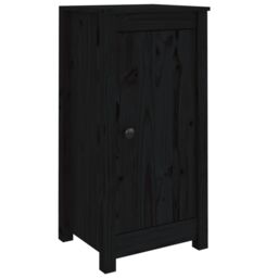 Berkfield Home Sideboards 2 pcs Black 40x35x80 cm Solid Wood Pine - Size: 40 x 35 x 80 cm - thumbnail 2