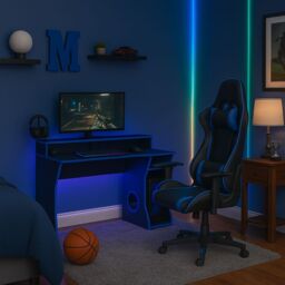 Birlea Enzo Gaming Computer Desk in Dark Blue