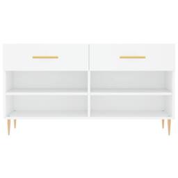 Berkfield Home Shoe Bench White 102x35x55 cm Engineered Wood - Size: 102 x 35 x 55 cm - thumbnail 6