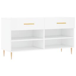Berkfield Home Shoe Bench White 102x35x55 cm Engineered Wood - Size: 102 x 35 x 55 cm