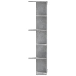 Berkfield Home Wall Corner Shelf Concrete Grey 36.5x36.5x140 cm Engineered Wood - thumbnail 4