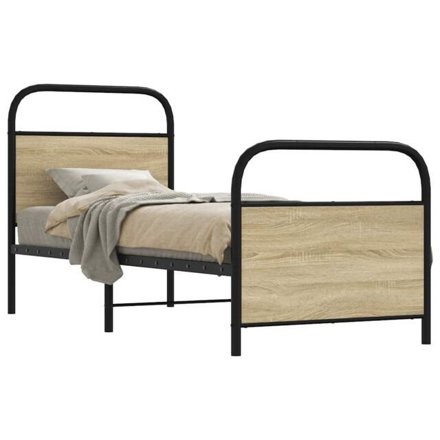 Berkfield Home Bed Frame Without Mattress 80x200 cm Sonoma Oak Engineered Wood in Brown - image 1