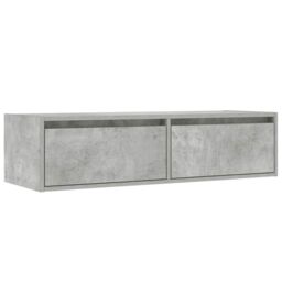 Berkfield Home TV Cabinet with LED Lights Concrete Grey 100X35.5x25 cm - thumbnail 6