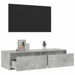 Berkfield Home TV Cabinet with LED Lights Concrete Grey 100X35.5x25 cm - thumbnail 5