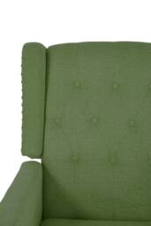 Living and Home Fabric Sofa Pushback Reclining Armchair with Footstool in Green - thumbnail 6
