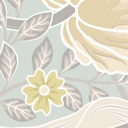 Origin Murals Flower Circle Wall Mural in Duck Egg Blue - Size: W300 cm x H240 cm - thumbnail 3