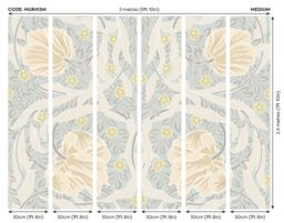 Origin Murals Flower Circle Wall Mural in Duck Egg Blue - Size: W300 cm x H240 cm - thumbnail 5