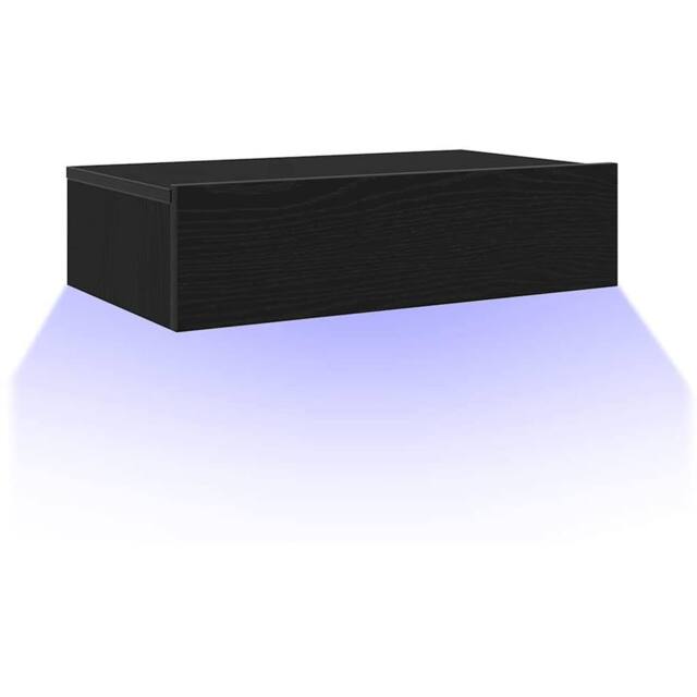 Berkfield Home TV Cabinet with LED Lights Black Oak 60x35x15.5 cm - image 1
