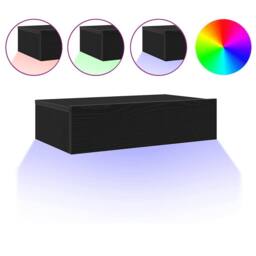 Berkfield Home TV Cabinet with LED Lights Black Oak 60x35x15.5 cm - thumbnail 3