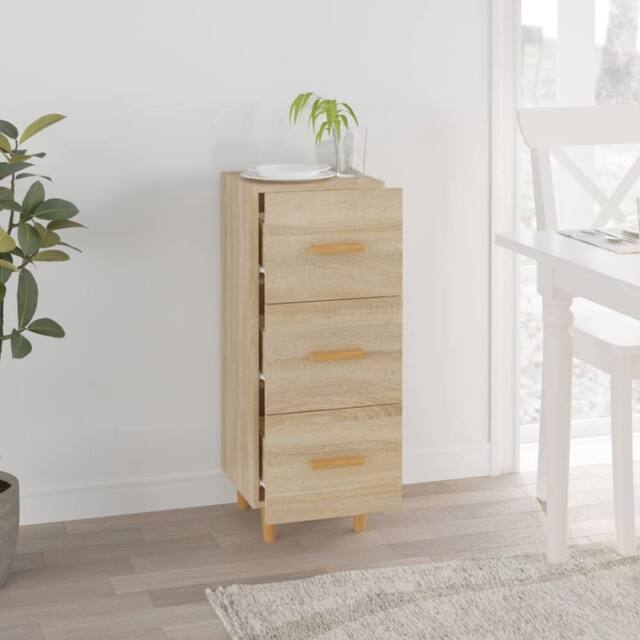 Berkfield Home Sideboard Sonoma Oak 34.5x34x90 cm Engineered Wood in Light Brown - image 1