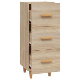 Berkfield Home Sideboard Sonoma Oak 34.5x34x90 cm Engineered Wood in Light Brown - thumbnail 6