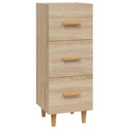 Berkfield Home Sideboard Sonoma Oak 34.5x34x90 cm Engineered Wood in Light Brown - thumbnail 3
