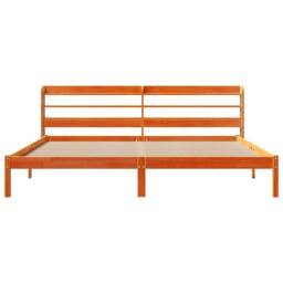 Berkfield Home Bed Frame with Headboard without Mattress Wax Brown 200x200 cm - thumbnail 4