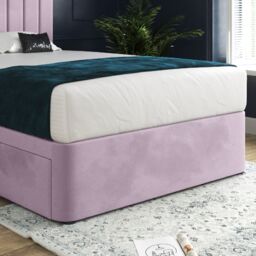 Casani Marcelo Upholstered Soft Velvet Bed Frame in Pink - Size: King - thumbnail 3