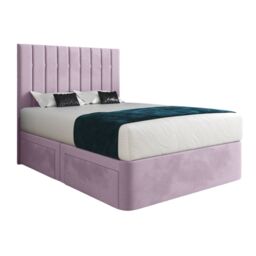 Casani Marcelo Upholstered Soft Velvet Bed Frame in Pink - Size: King - thumbnail 5