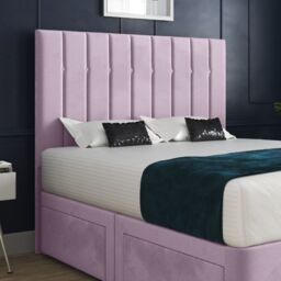 Casani Marcelo Upholstered Soft Velvet Bed Frame in Pink - Size: King - thumbnail 2