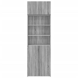 Berkfield Home Storage Cabinet Grey Sonoma 70x42.5x225 cm Engineered Wood - thumbnail 4