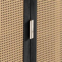 Birlea 3 Door Rattan Sideboard Curved Cupboard Sark Storage Cabinet in Black - thumbnail 3