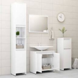 Berkfield Home Durable Bathroom Furniture Set High Gloss White Engineered Wood - thumbnail 9