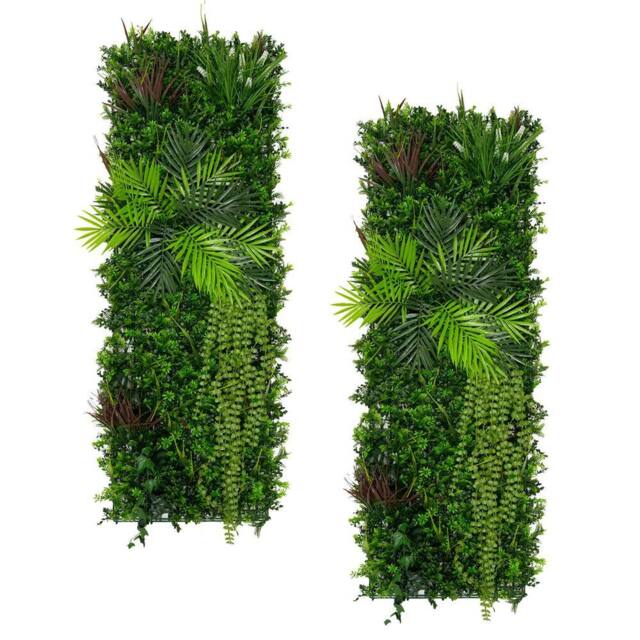 Monstershop Alina Artificial Wall Tile x 2 - 50cm x 150cm in Green - Size: 50 cm x 150 cm - image 1