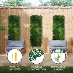 Monstershop Alina Artificial Wall Tile x 2 - 50cm x 150cm in Green - Size: 50 cm x 150 cm - thumbnail 2
