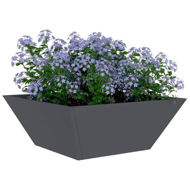 Berkfield Home Modern Garden Bowl Planters 5 pcs Anthracite 40x40x15 cm Steel in Charcoal - Size: 40 x 40 x 15 cm - image 1