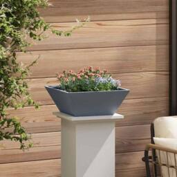 Berkfield Home Modern Garden Bowl Planters 5 pcs Anthracite 40x40x15 cm Steel in Charcoal - Size: 40 x 40 x 15 cm - thumbnail 4
