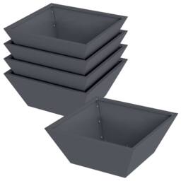 Berkfield Home Modern Garden Bowl Planters 5 pcs Anthracite 40x40x15 cm Steel in Charcoal - Size: 40 x 40 x 15 cm - thumbnail 3
