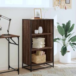 Berkfield Home Book Cabinet Brown Oak 60x35x107.5 cm Engineered Wood - thumbnail 3