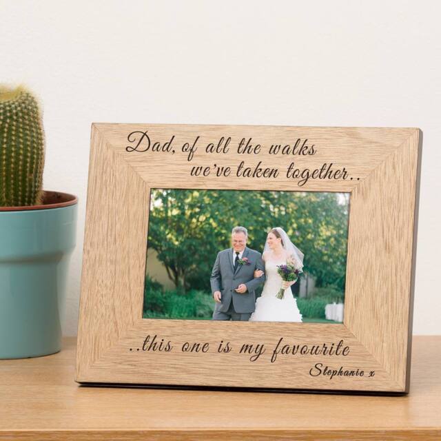 Uniqueful Personalised Dad of all the walks we've taken together Wood Frame 6x4 in Brown - image 1