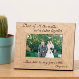 Uniqueful Personalised Dad of all the walks we've taken together Wood Frame 6x4 in Brown - thumbnail 1