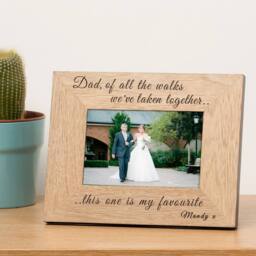 Uniqueful Personalised Dad of all the walks we've taken together Wood Frame 6x4 in Brown - thumbnail 3
