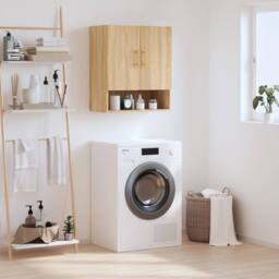 Berkfield Home Wall Cabinet Sonoma Oak 60x31x70 cm Engineered Wood in Light Tan - Size: 60 x 31 x 70 cm - thumbnail 2