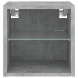 Berkfield Home TV Wall Cabinet with LED Lights Concrete Grey 30x28.5x30 cm - thumbnail 8