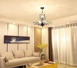 Garwarm 8-Light Vintage Crystal Chandeliers Ceiling Lights LED Light Ceiling Light for Living Room Bedroom Restaurant Porch Chandelier(Black) in Black - thumbnail 3