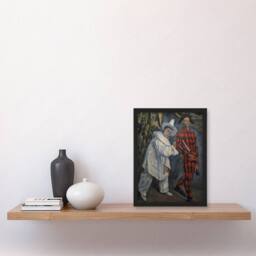 Artery8 Mardi Gras Pierrot Clown & Harlequin Cezanne Framed Wall Art Print - Size: A4 - thumbnail 4