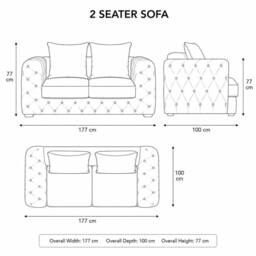 Stratus Interiors Ashley Chesterfield Scatter Back Upholstered Velvet Sofa - 2 Seater in Teal - thumbnail 6