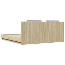 Berkfield Home Bed Frame with LED without Mattress Sonoma Oak 180x200 cm Super King in Light Brown - thumbnail 8